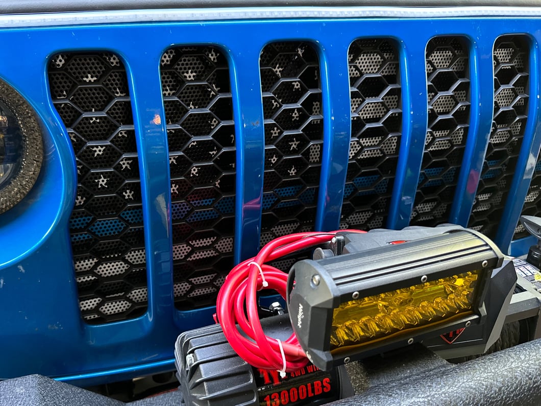 RedRock Grille Insert; Blue Line (20-25 Jeep Gladiator JT w/o TrailCam)