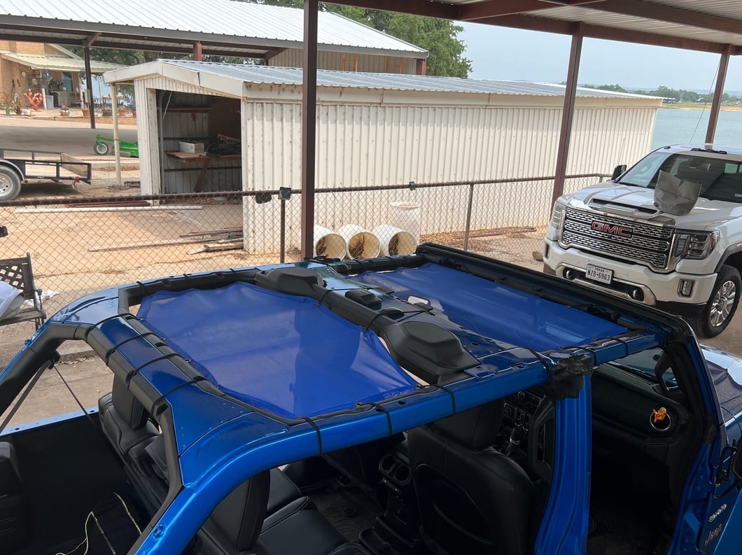RedRock Mesh Sun Shade; Front and Rear; Blue (18-23 Jeep Wrangler JL 4-Door)