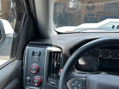 RedRock Billet Interior Knob Cover Kit; Red (14-18 Silverado 1500)