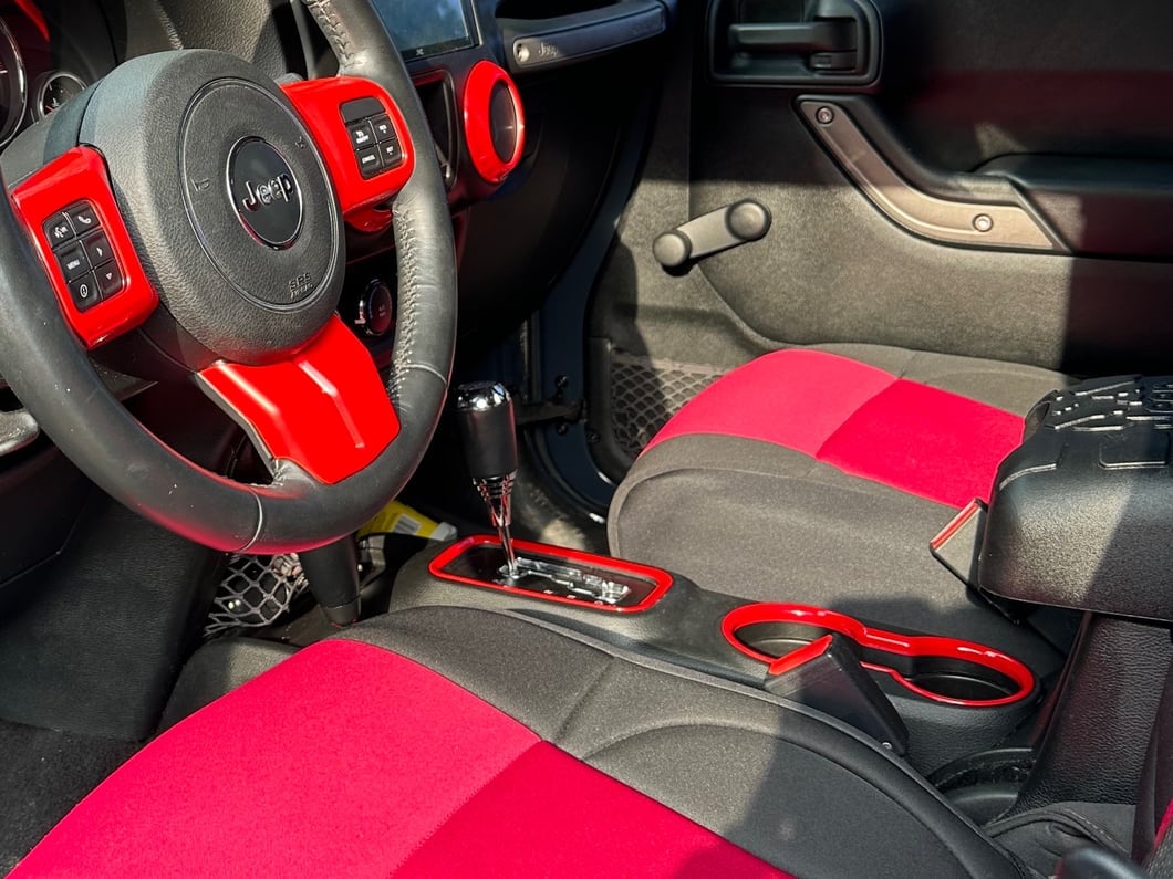 Jeep Licensed by RedRock Treaded Center Console Cover with Jeep Logo (11-18 Jeep Wrangler JK)