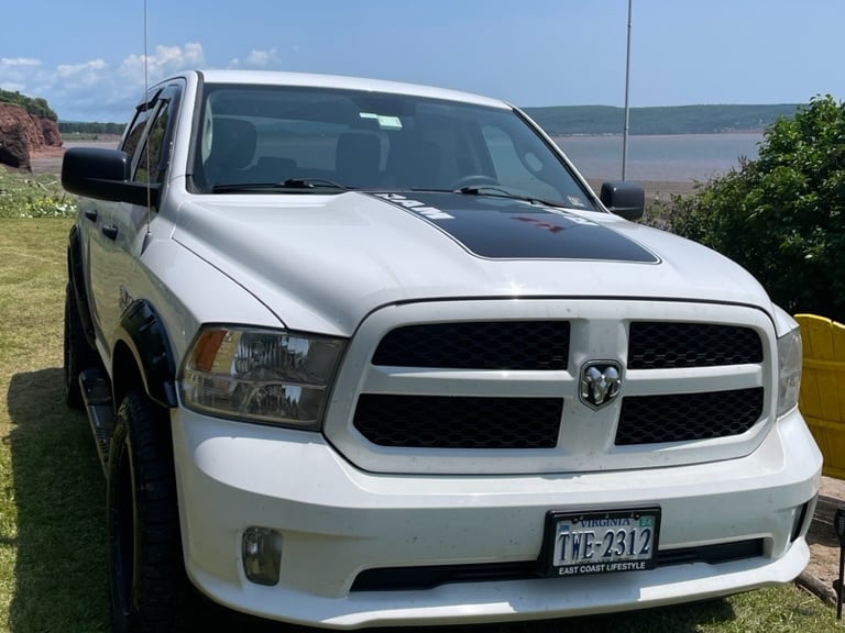 RAM Licensed by RedRock Hood Decal with RAM Logo; Gloss Black (09-18 RAM 1500, Excluding Rebel)