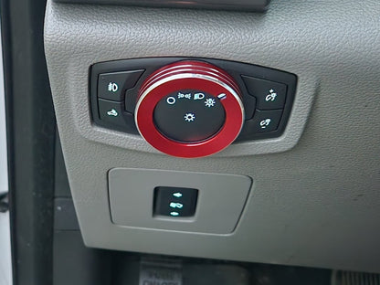 RedRock Billet Aluminum Headlight Knob Cover; Red (15-20 F-150)