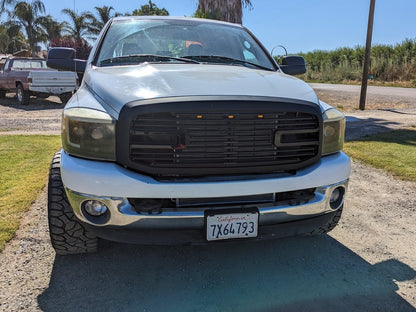 RedRock Boss Upper Replacement Grille with LED DRL; Matte Black (06-09 RAM 3500)