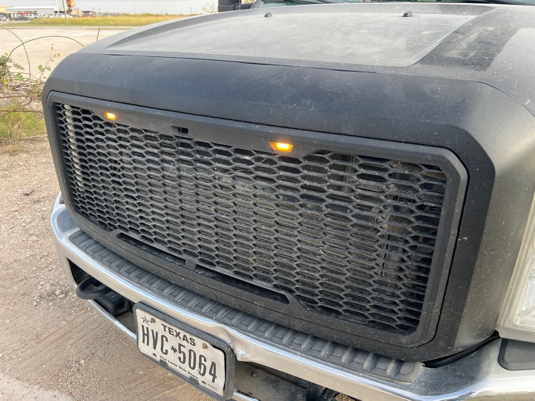 RedRock Baja Upper Replacement Grille with LED; Matte Black (11-16 F-350 Super Duty)