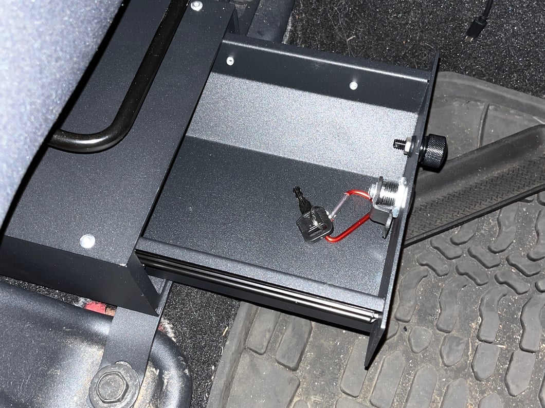 RedRock Under Seat Storage Lock Box; Passenger Side (07-10 Jeep Wrangler JK 2-Door; 07-18 Jeep Wrangler JK 4-Door)
