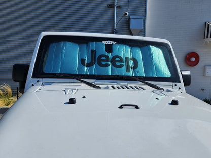 Jeep Licensed by RedRock Front Windshield Sun Shade with Jeep Logo (07-18 Jeep Wrangler JK)