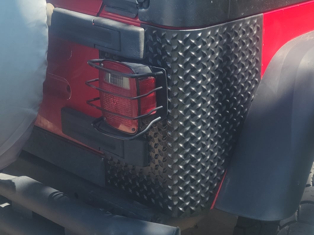 RedRock Plastic Rear Quarter Panel Body Armor Kit; Black (97-06 Jeep Wrangler TJ, Excluding Unlimited)