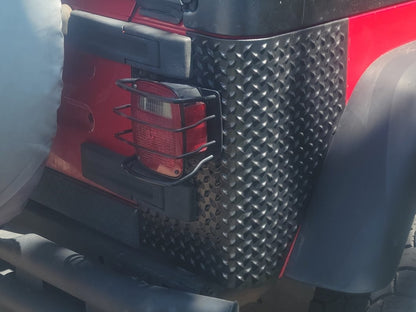RedRock Plastic Rear Quarter Panel Body Armor Kit; Black (97-06 Jeep Wrangler TJ, Excluding Unlimited)