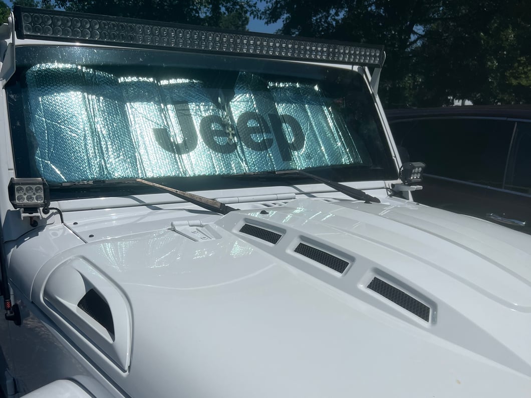 Jeep Licensed by RedRock Front Windshield Sun Shade with Jeep Logo (07-18 Jeep Wrangler JK)