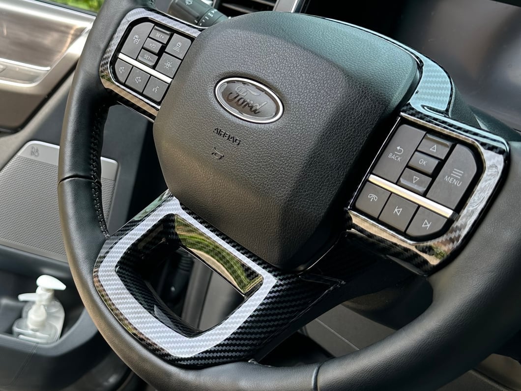 RedRock Steering Wheel Trim; Carbon Fiber (21-25 F-150)