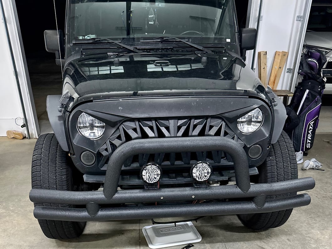 RedRock Tubular Front Bumper; Textured Black (07-18 Jeep Wrangler JK)