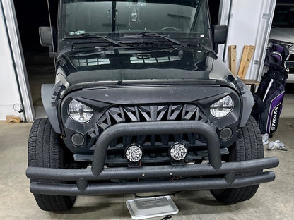 RedRock Tubular Front Bumper; Textured Black (07-18 Jeep Wrangler JK)