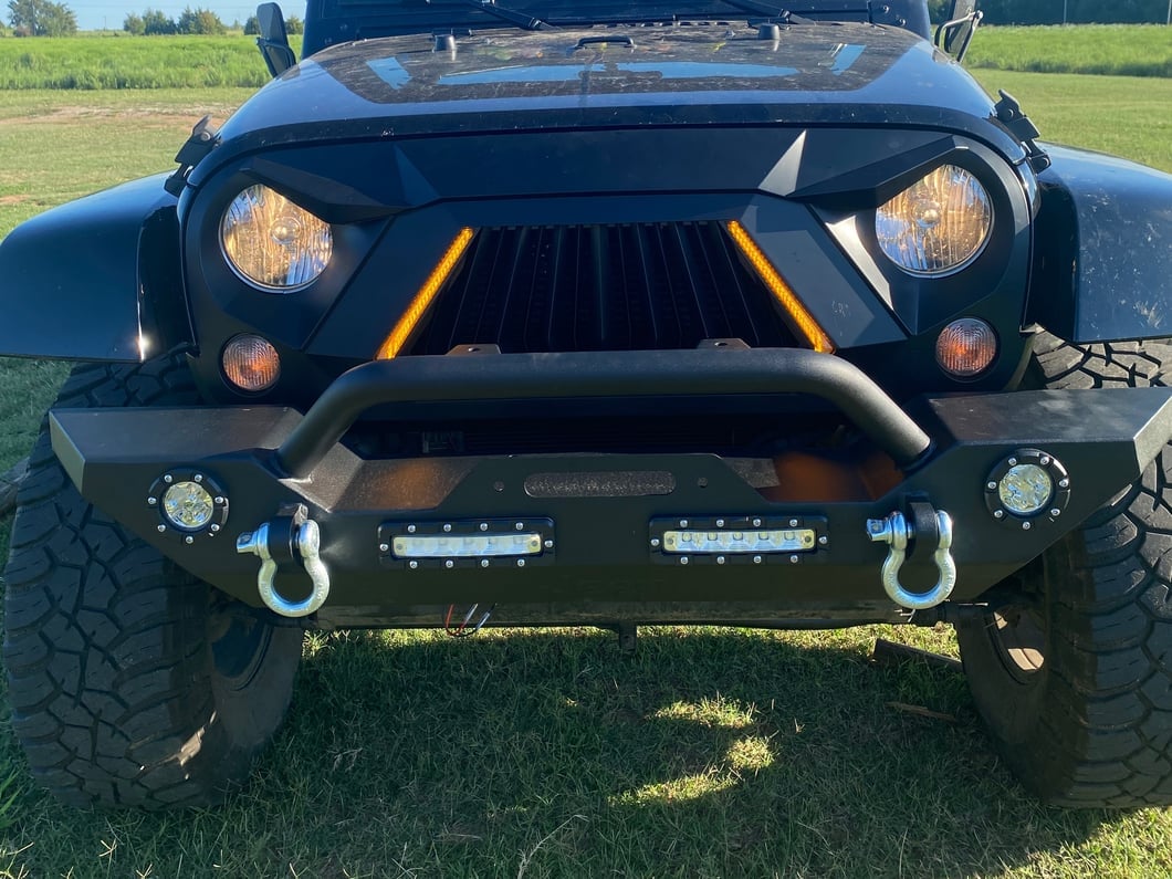 Jeep Licensed by RedRock Trail Force HD Front Bumper with LED Lights and Jeep Logo (07-18 Jeep Wrangler JK)