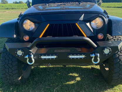 Jeep Licensed by RedRock Trail Force HD Front Bumper with LED Lights and Jeep Logo (07-18 Jeep Wrangler JK)