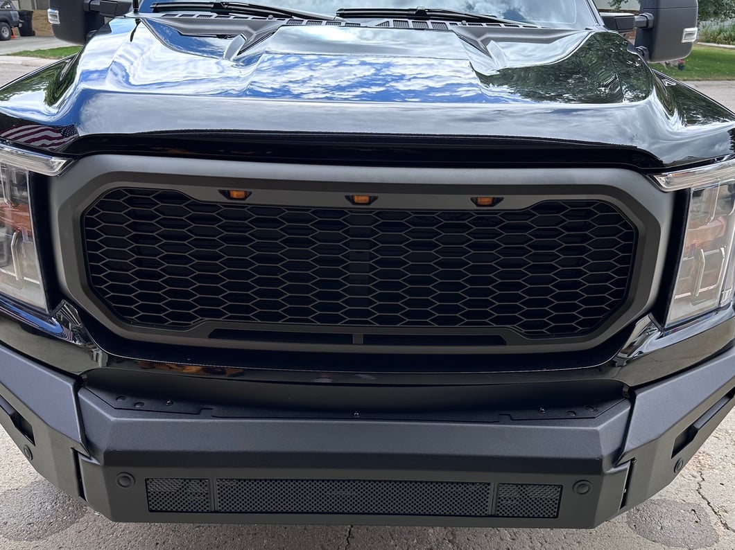 RedRock Baja Upper Replacement Grille with LED Lighting; Charcoal (21-23 F-150, Excluding Raptor & Tremor)