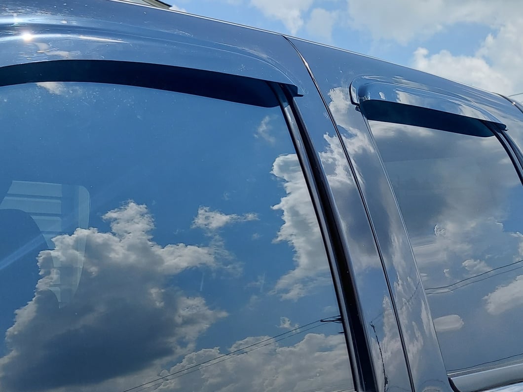 RedRock Window Deflectors; Front and Rear; Smoked (07-13 Sierra 1500 Extended Cab)