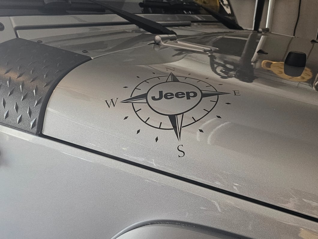 Jeep Licensed by RedRock Small Compass Decal with Jeep Logo; Black (07-18 Jeep Wrangler JK)