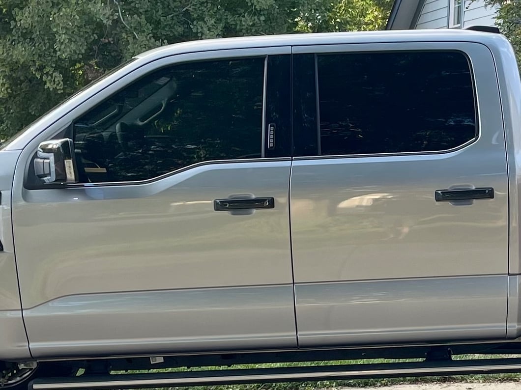 RedRock Front and Rear Door Handle Covers; Carbon Fiber (21-25 F-150 SuperCrew w/ Smart Key Button)