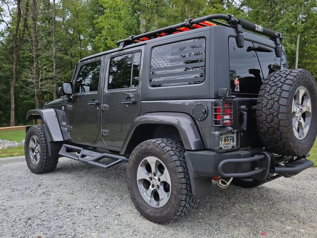 Jeep Licensed by RedRock HD Drop Side Step Bars with Jeep Logo (07-18 Jeep Wrangler JK 4-Door)