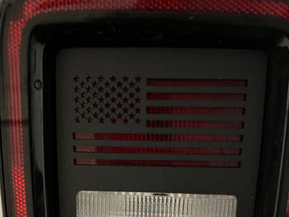 RedRock Tail Light Guards; USA Flag (18-25 Jeep Wrangler JL w/ Factory Halogen Tail Lights)