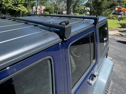 Jeep Licensed by RedRock Two Bar Removable Roof Rack with Jeep Logo (07-18 Jeep Wrangler JK 4-Door)
