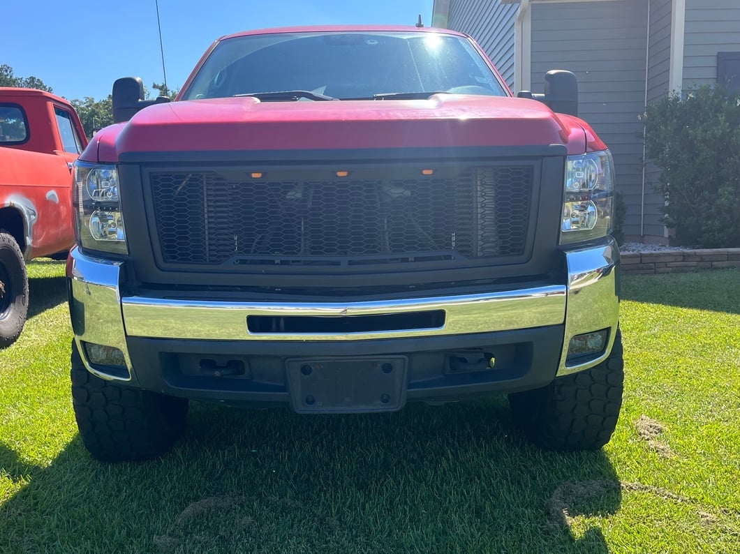 RedRock Impulse Upper Replacement Grille with Amber LED Lights; Matte Black (07-10 Silverado 2500 HD)