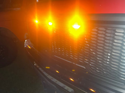 RedRock Impulse Upper Replacement Grille with Amber LED Lights; Matte Black (07-10 Silverado 2500 HD)