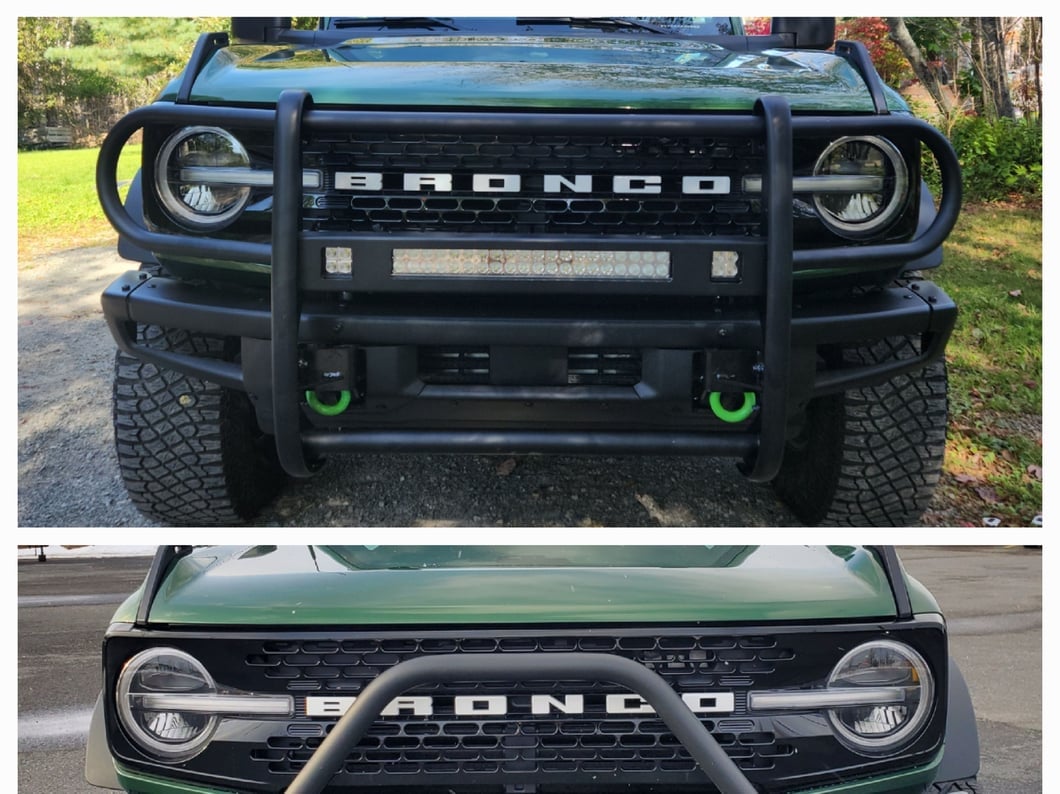 RedRock HD Modular Grille Guard with LED Fog Lights and 20-Inch LED Light Bar; Black (21-25 Bronco, Excluding Raptor)