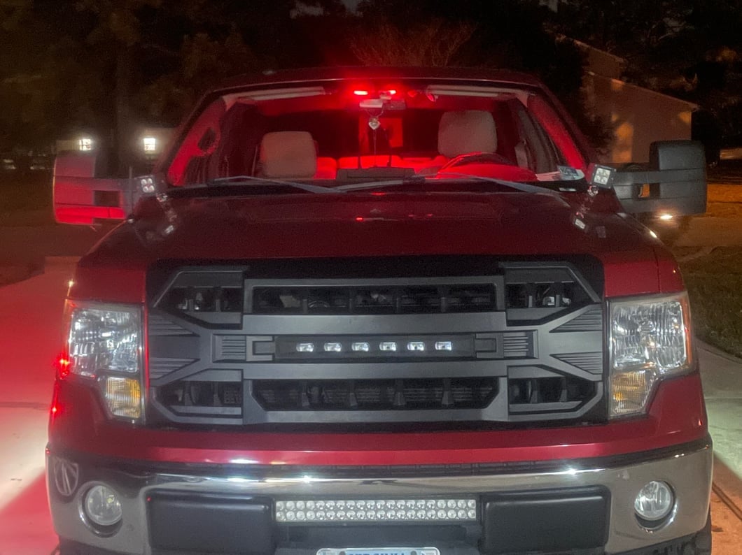 RedRock Armor Upper Replacement Grille with LED Off-Road Lighting; Matte Black (09-14 F-150, Excluding Raptor)
