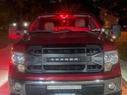 RedRock Armor Upper Replacement Grille with LED Off-Road Lighting; Matte Black (09-14 F-150, Excluding Raptor)