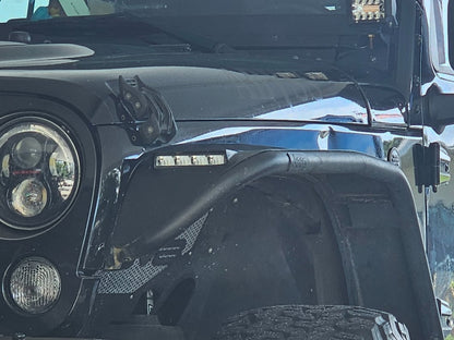 Jeep Licensed by RedRock Tubular Fender Flares with Jeep Logo; Rear (07-18 Jeep Wrangler JK)