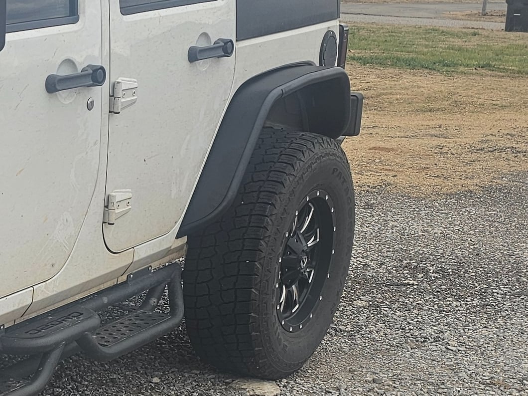 Jeep Licensed by RedRock Tubular Fender Flares with Jeep Logo; Rear (07-18 Jeep Wrangler JK)