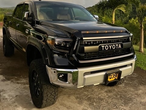 RedRock Door Handle Covers; Gloss Black (07-21 Tundra)
