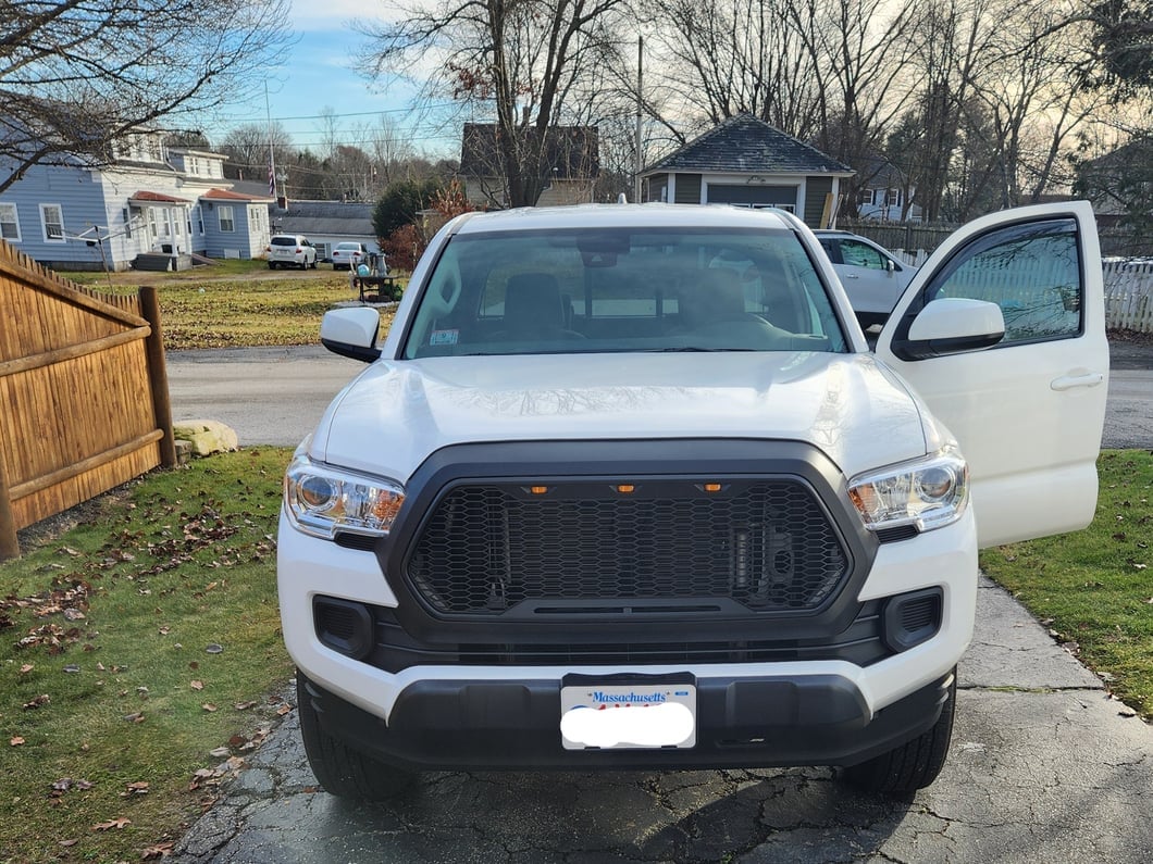 RedRock Baja Upper Replacement Grille with LED Lighting; Matte Black (16-23 Tacoma)