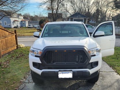 RedRock Baja Upper Replacement Grille with LED Lighting; Matte Black (16-23 Tacoma)
