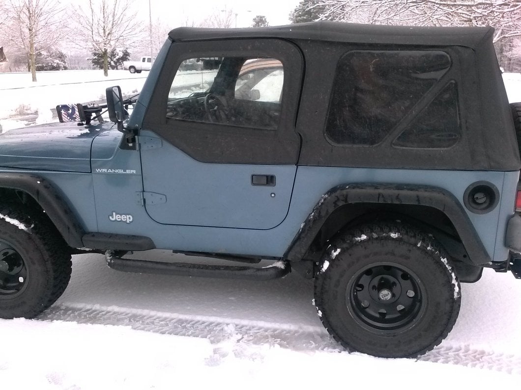 RedRock 3-Inch Round Side Step Bars; Textured Black (87-06 Jeep Wrangler YJ & TJ, Excluding Unlimited)