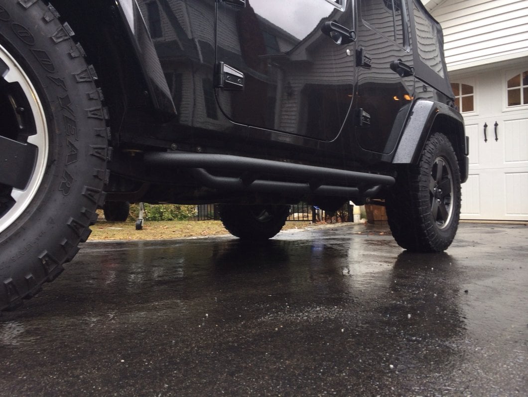 RedRock Side Armor; Textured Black (07-18 Jeep Wrangler JK 4-Door)