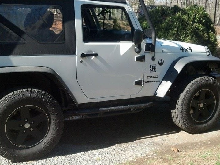RedRock Side Armor; Textured Black (07-18 Jeep Wrangler JK 2-Door)