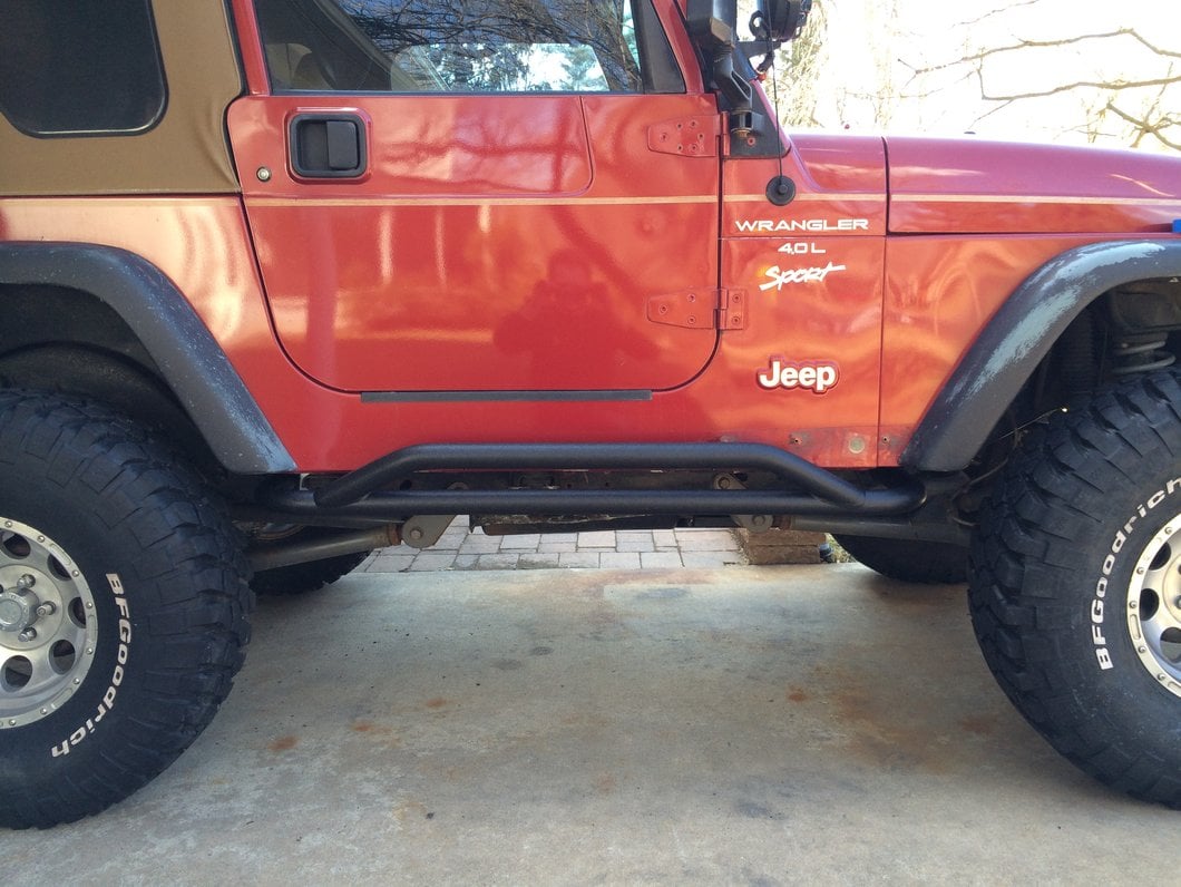 RedRock Rocker Guards; Textured Black (87-06 Jeep Wrangler YJ & TJ, Excluding Unlimited)