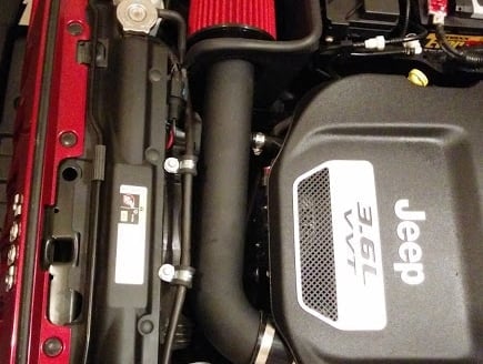 RedRock Cold Air Intake; Black Wrinkle (12-18 3.6L Jeep Wrangler JK)