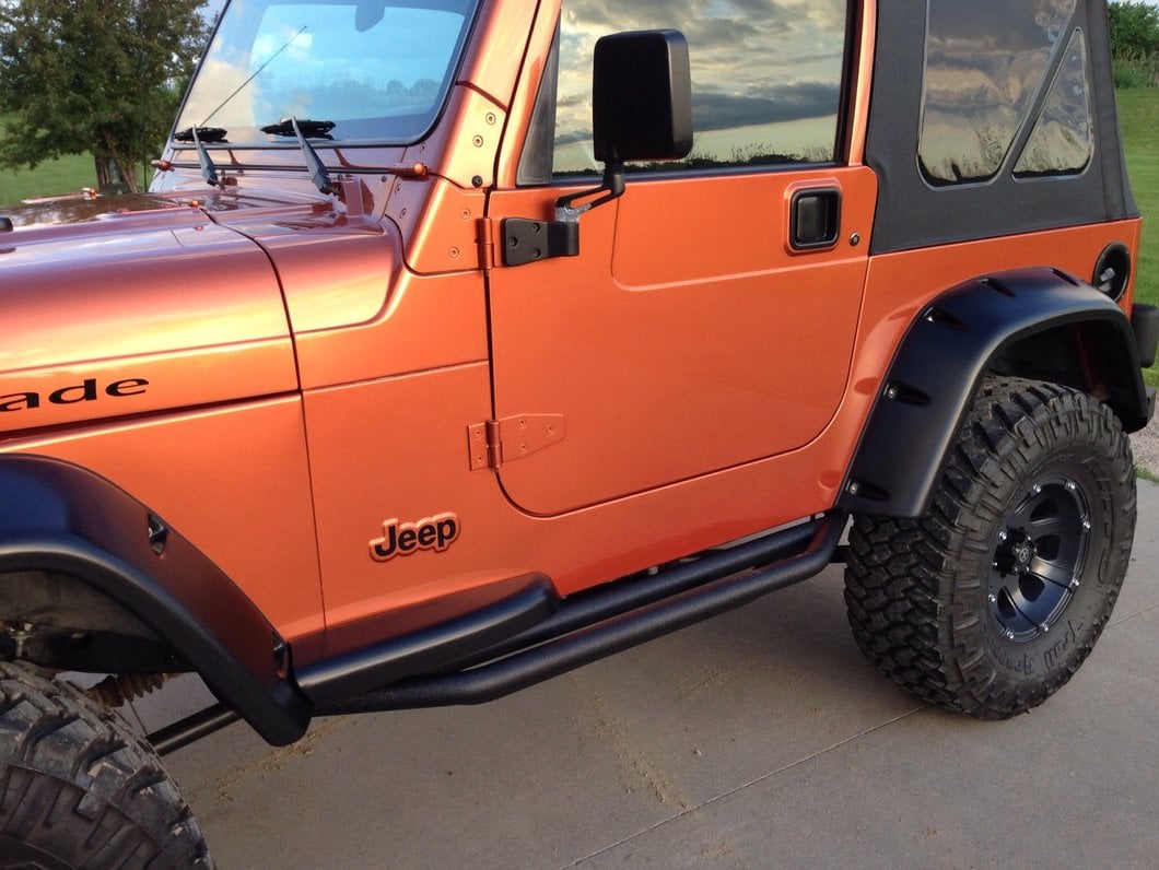 RedRock Side Armor; Textured Black (87-06 Jeep Wrangler YJ & TJ, Excluding Unlimited)