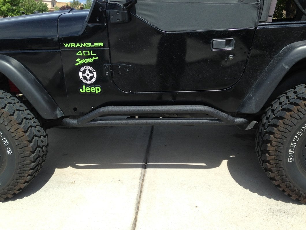 RedRock Rocker Guards; Textured Black (87-06 Jeep Wrangler YJ & TJ, Excluding Unlimited)