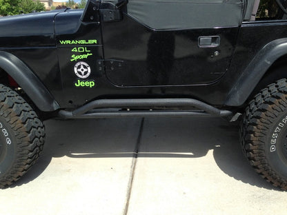 RedRock Rocker Guards; Textured Black (87-06 Jeep Wrangler YJ & TJ, Excluding Unlimited)