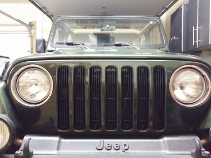 RedRock Billet Grille Inserts; Black (97-06 Jeep Wrangler TJ)