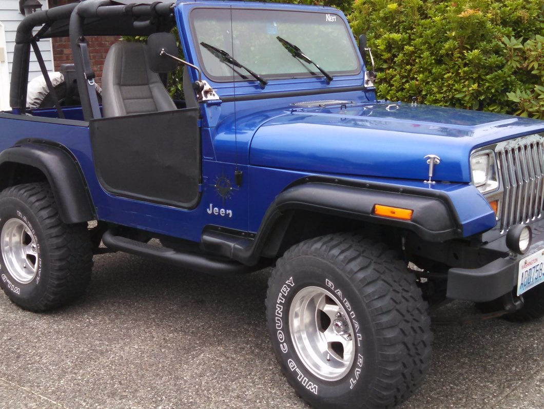 RedRock 3-Inch Round Side Step Bars; Textured Black (87-06 Jeep Wrangler YJ & TJ, Excluding Unlimited)