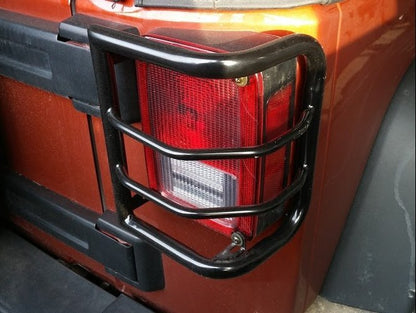 RedRock Wrap-Around Tail Light Guards; Gloss Black (07-18 Jeep Wrangler JK)