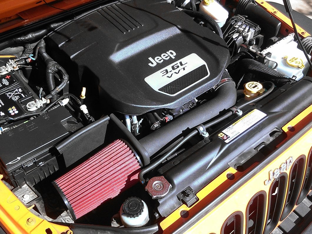 RedRock Cold Air Intake; Black Wrinkle (12-18 3.6L Jeep Wrangler JK)