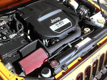 RedRock Cold Air Intake; Black Wrinkle (12-18 3.6L Jeep Wrangler JK)