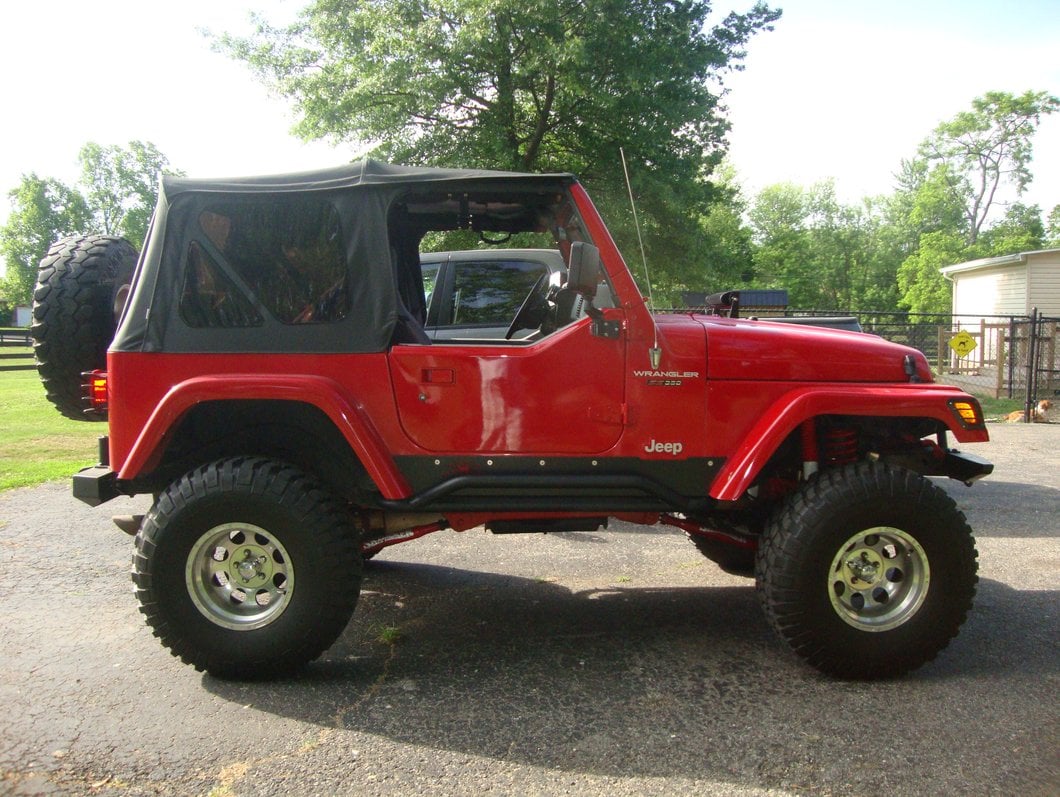 RedRock Rocker Guards; Textured Black (87-06 Jeep Wrangler YJ & TJ, Excluding Unlimited)