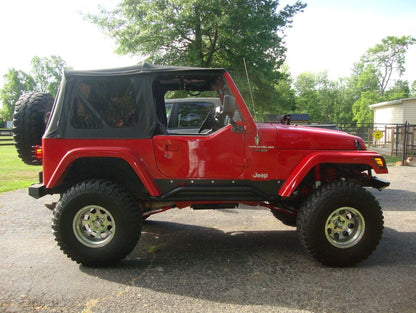 RedRock Rocker Guards; Textured Black (87-06 Jeep Wrangler YJ & TJ, Excluding Unlimited)